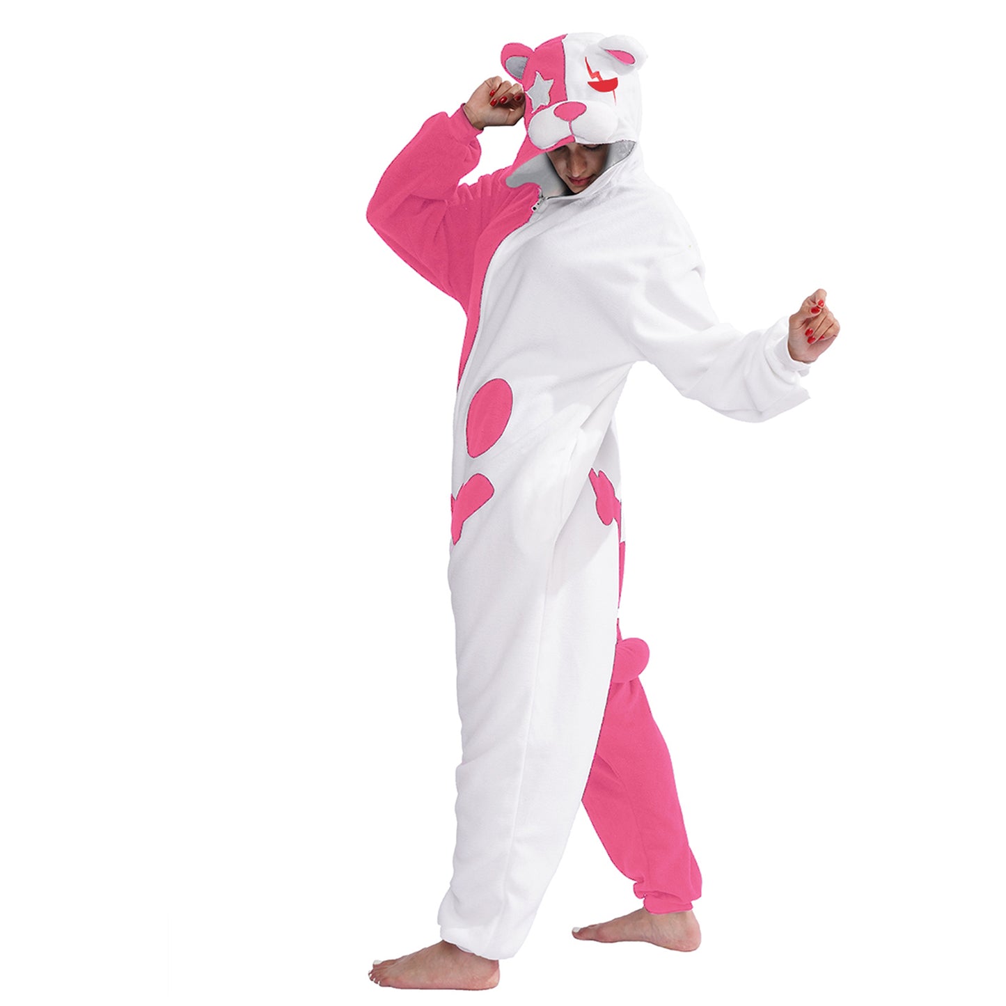 Pink-White Bear Costume Pajamas - vavalad