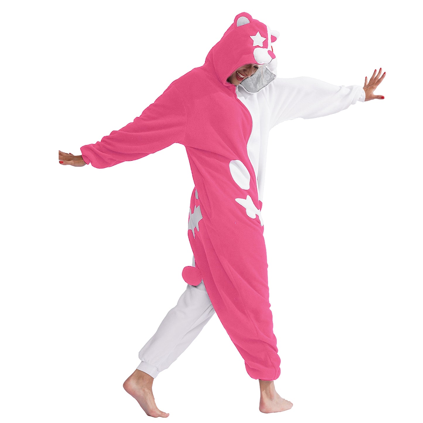 Pink-White Bear Costume Pajamas - vavalad