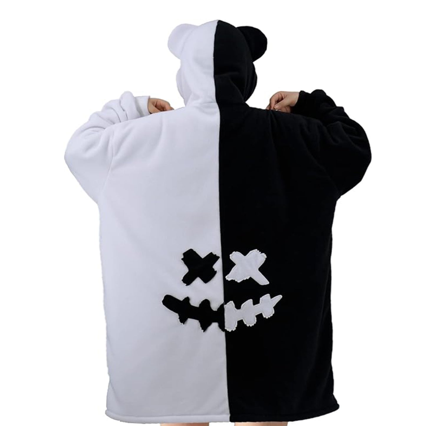 Black and White Bear Wearable Blanket Oversized - vavalad