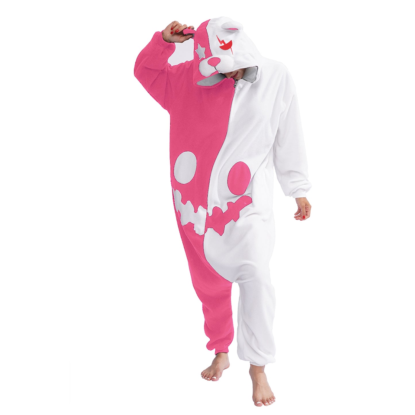 Pink-White Bear Costume Pajamas - vavalad