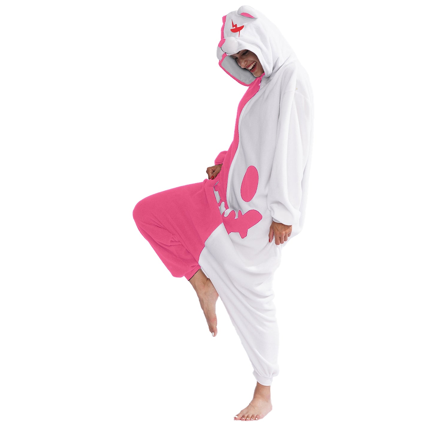 Pink-White Bear Costume Pajamas - vavalad