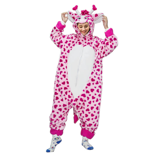 Pink Giraffe Onesie Pajamas