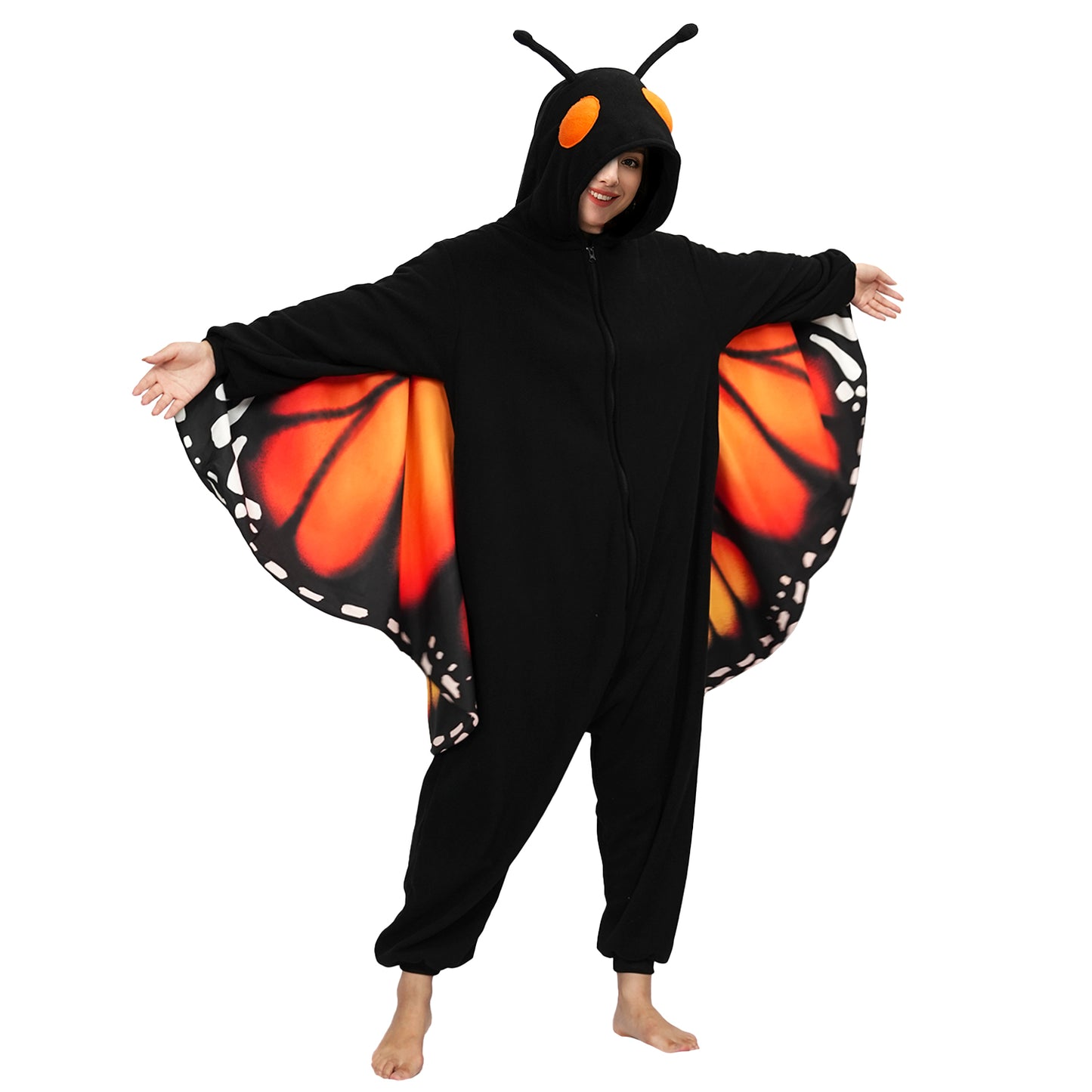 New Adult Black Butterfly Onesie Costume