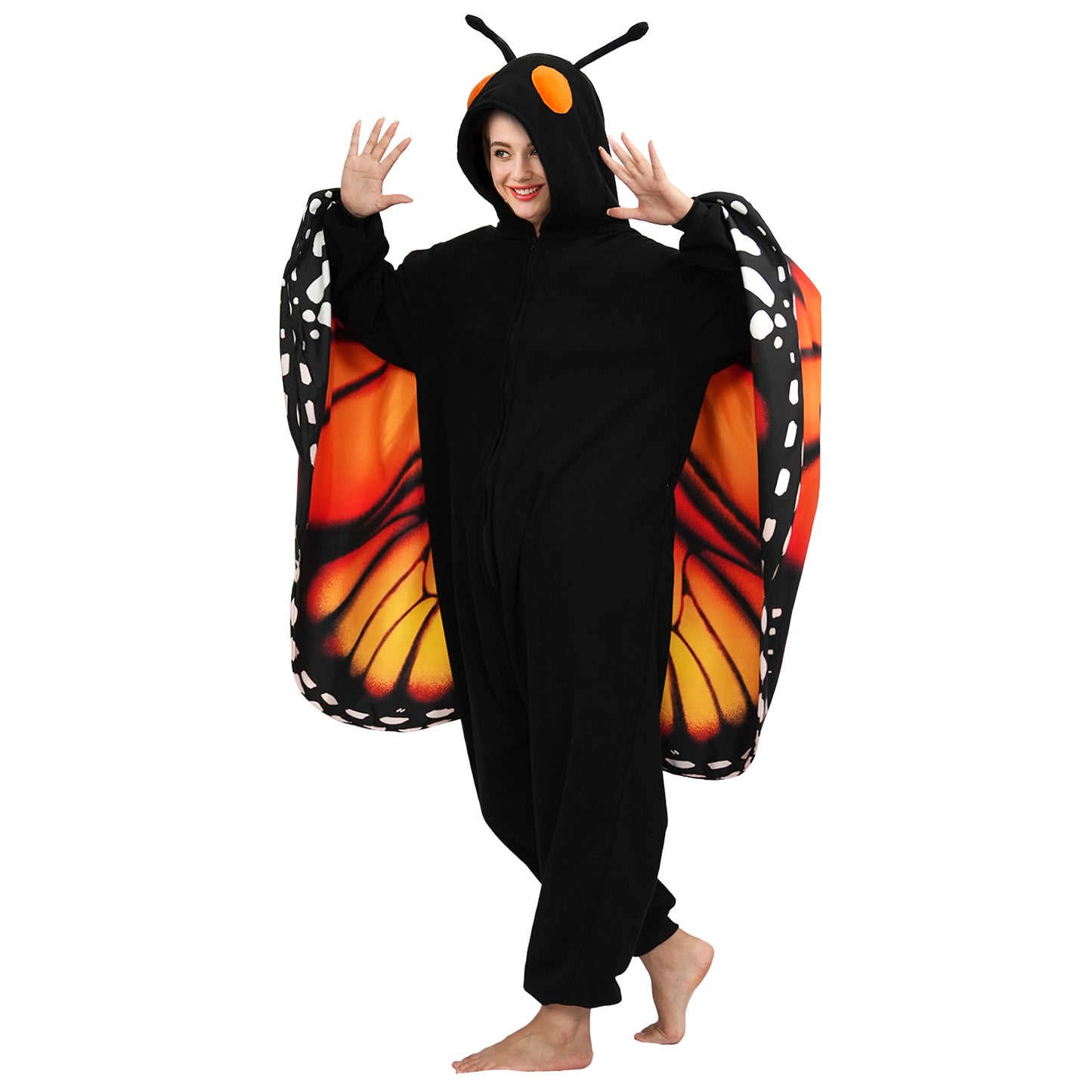 New Adult Black Butterfly Onesie Costume