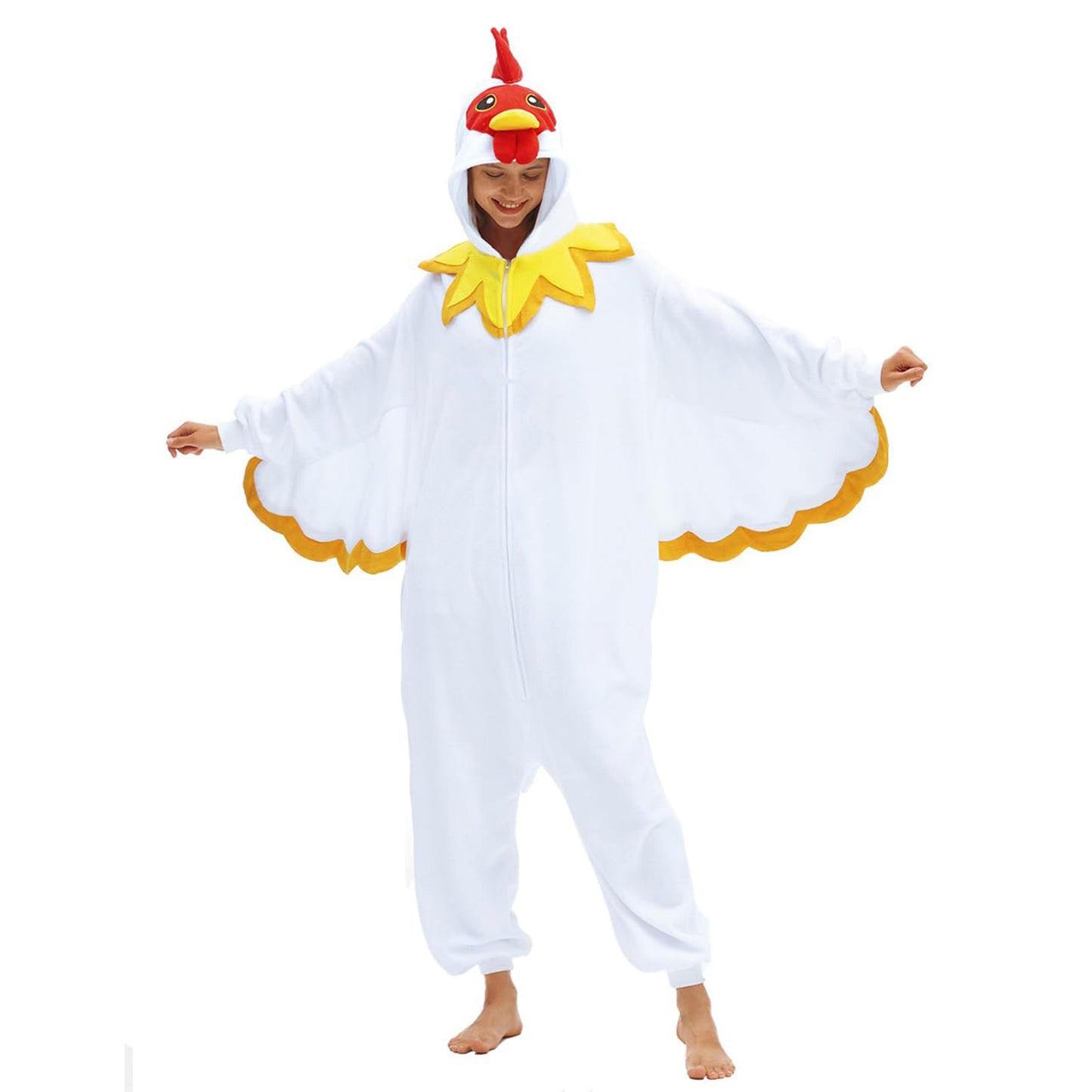 White Chicken Onesie Pajamas Thanksgiving Costume