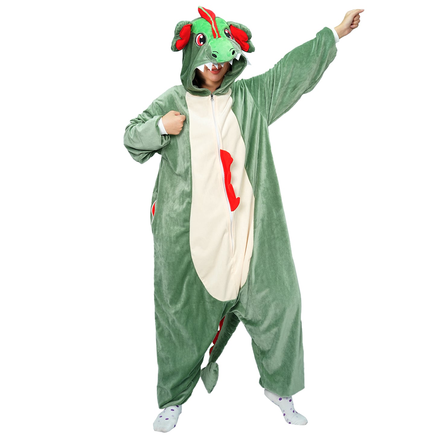 Green Dragon Onesie Pajamas Halloween Costume