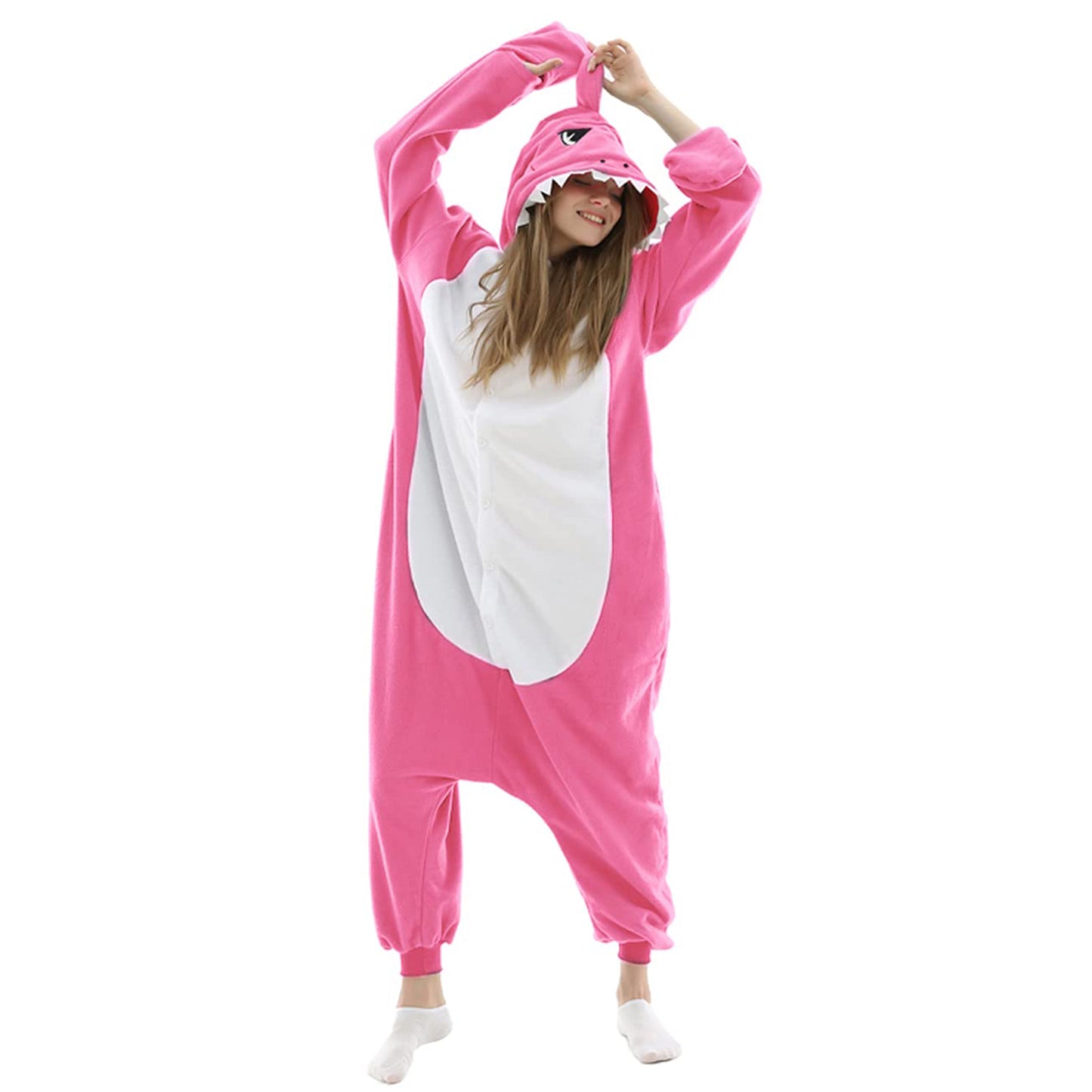 Pink Shark Onesie Costume Pajamas