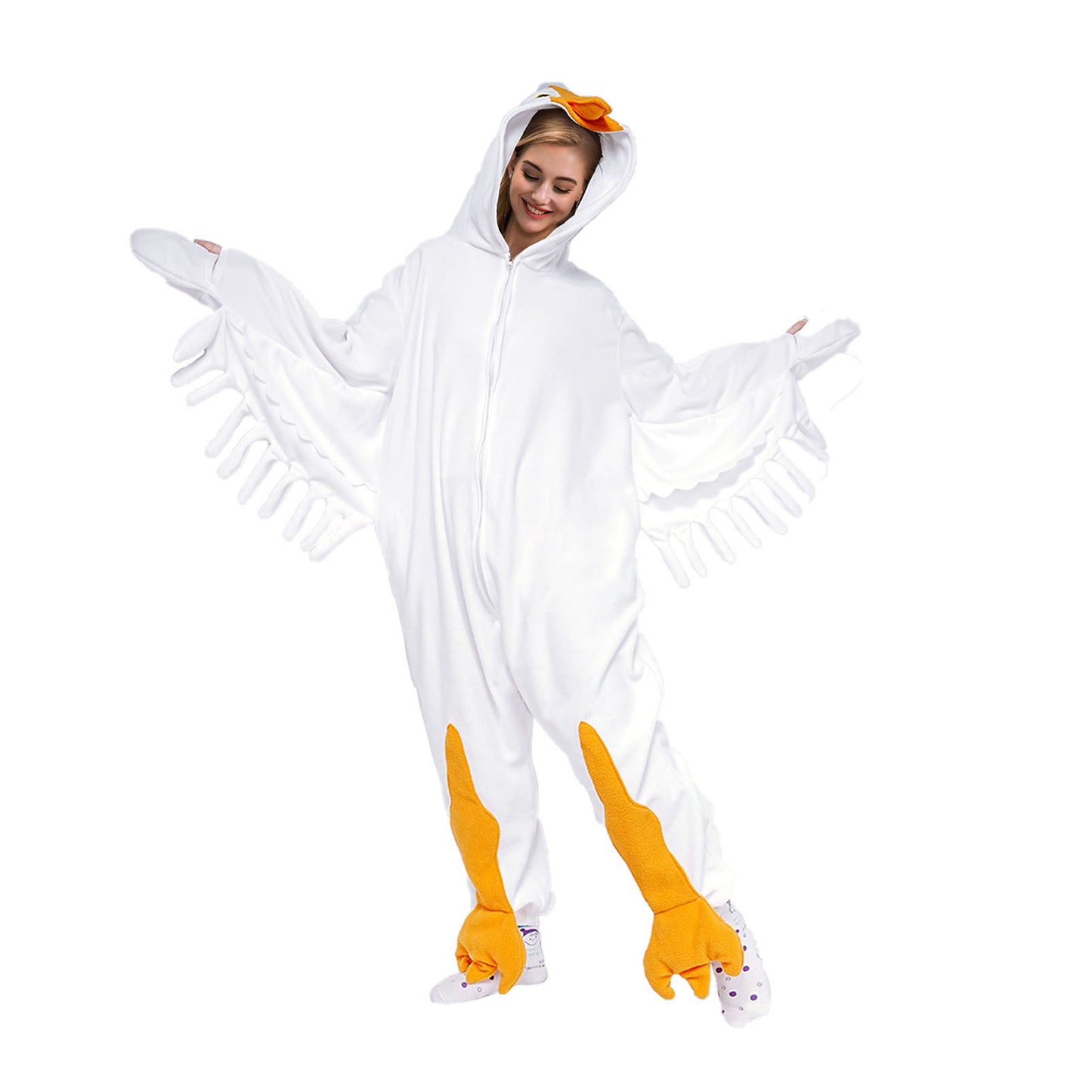 Adult Big White Goose Costume Onesie Pajamas