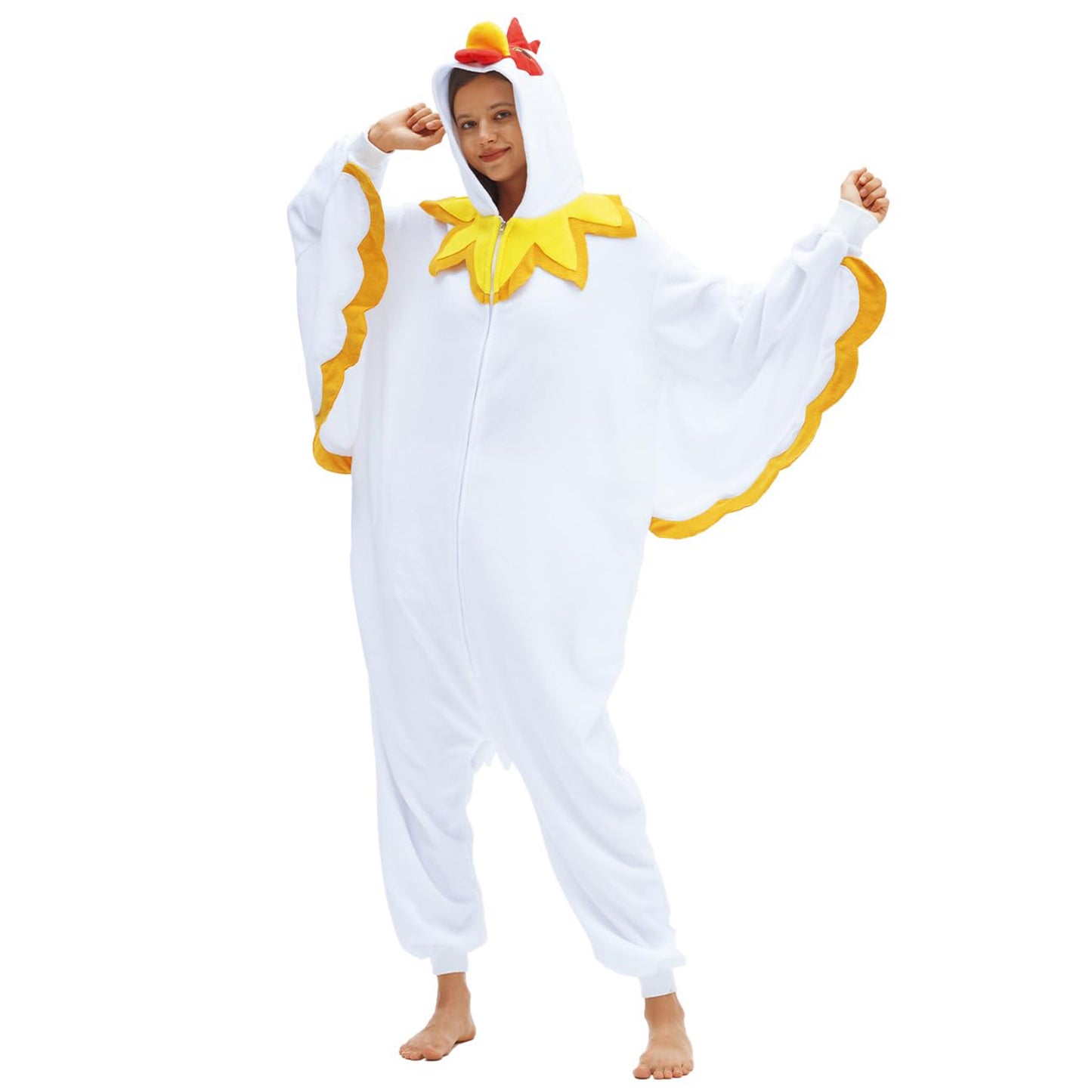 White Chicken Onesie Pajamas Thanksgiving Costume