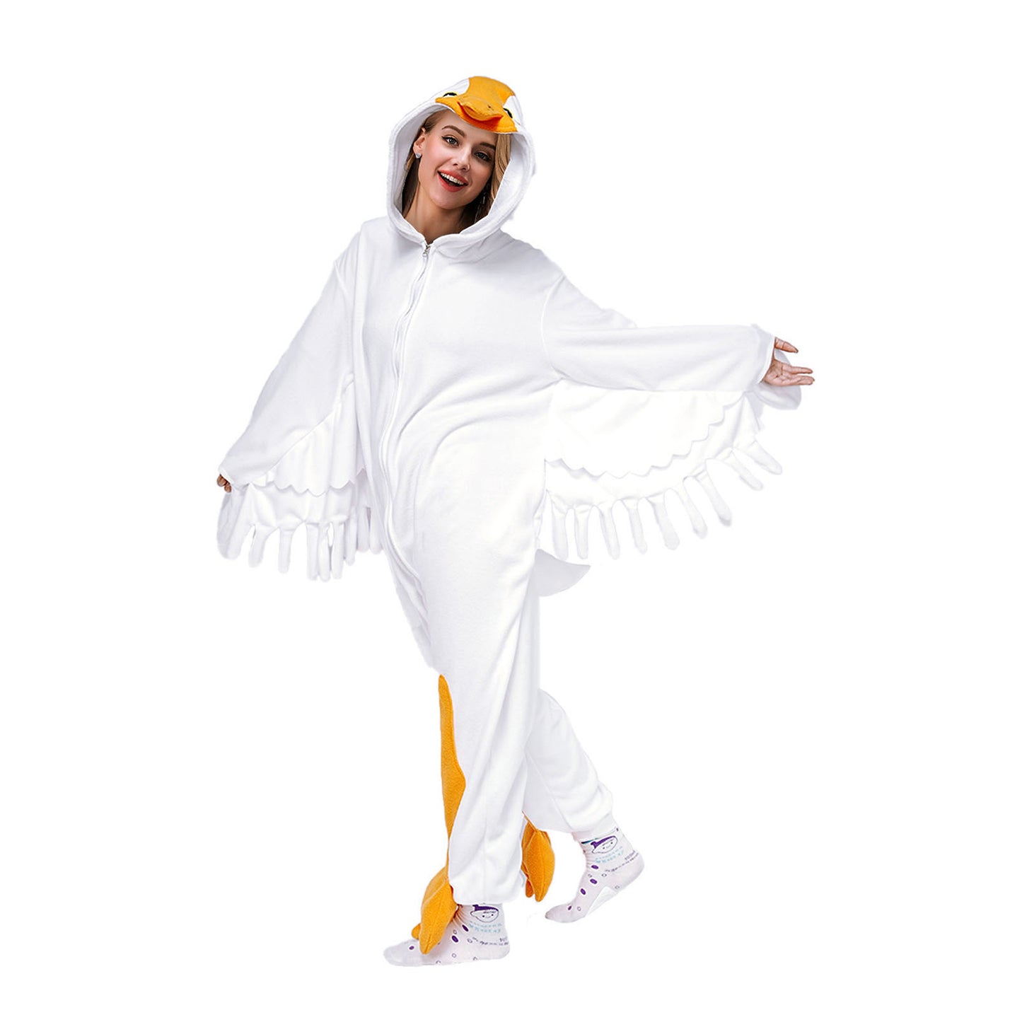 Adult Big White Goose Costume Onesie Pajamas