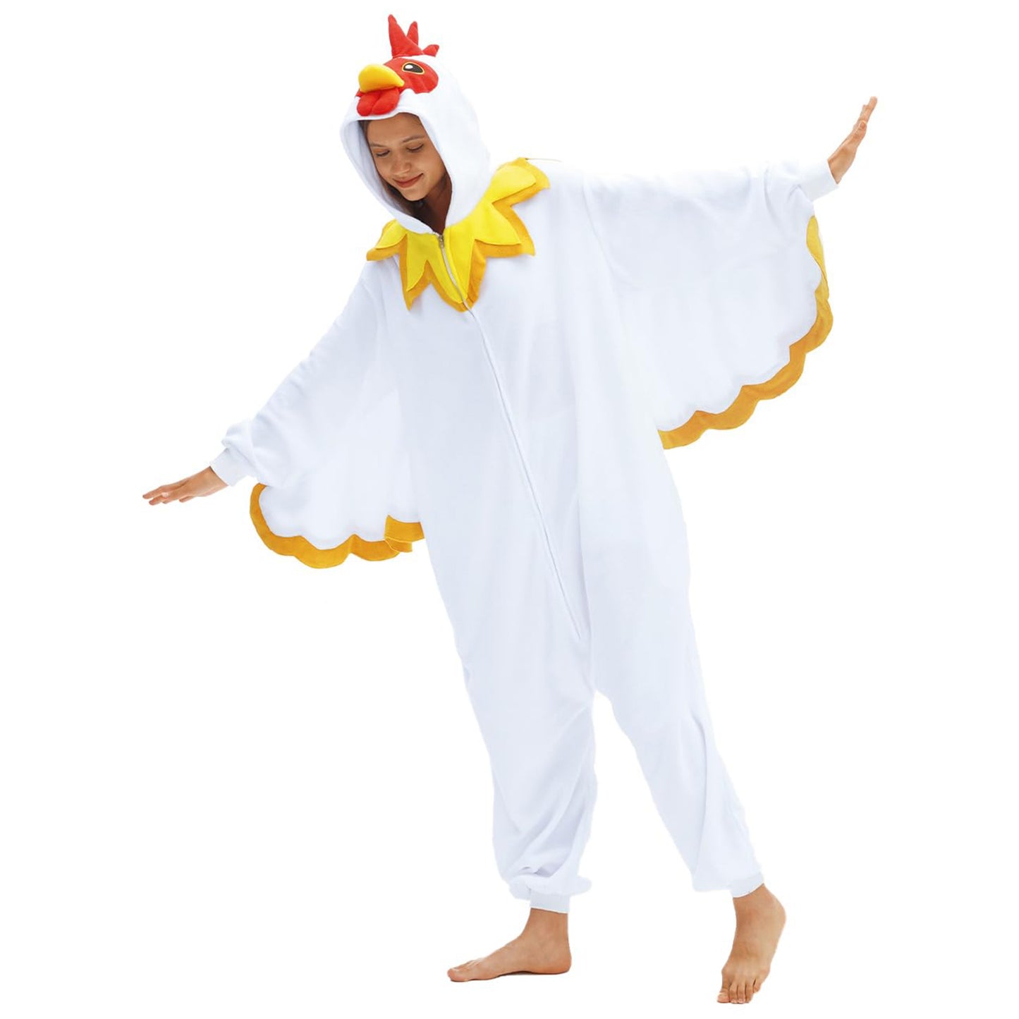 White Chicken Onesie Pajamas Thanksgiving Costume