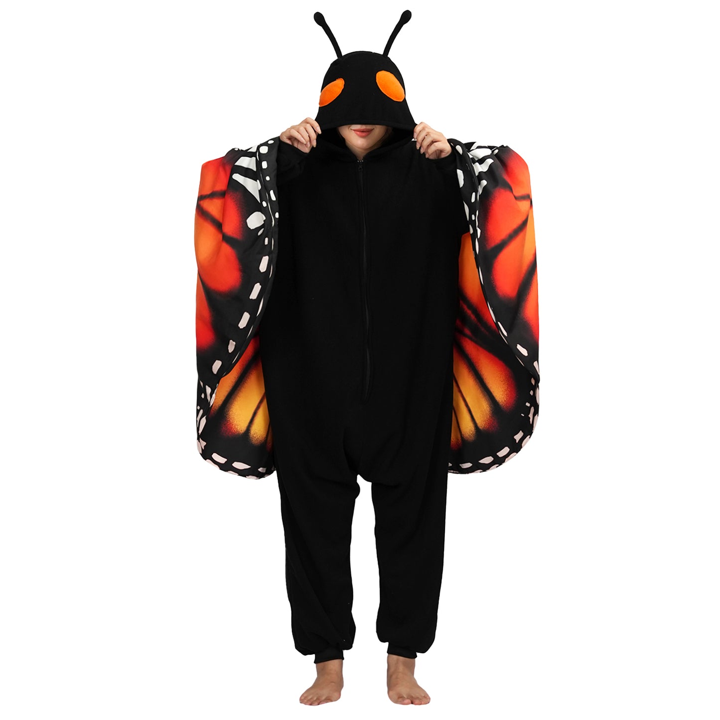 New Adult Black Butterfly Onesie Costume