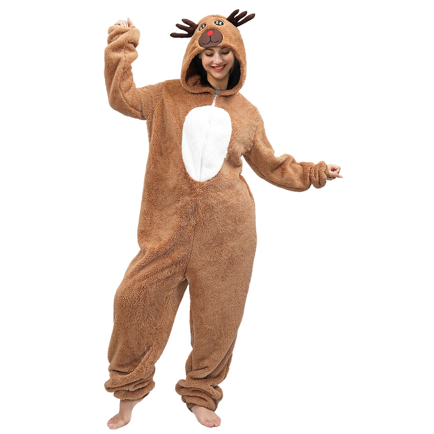 Adult Elk Onesie Pajamas Christmas Costume