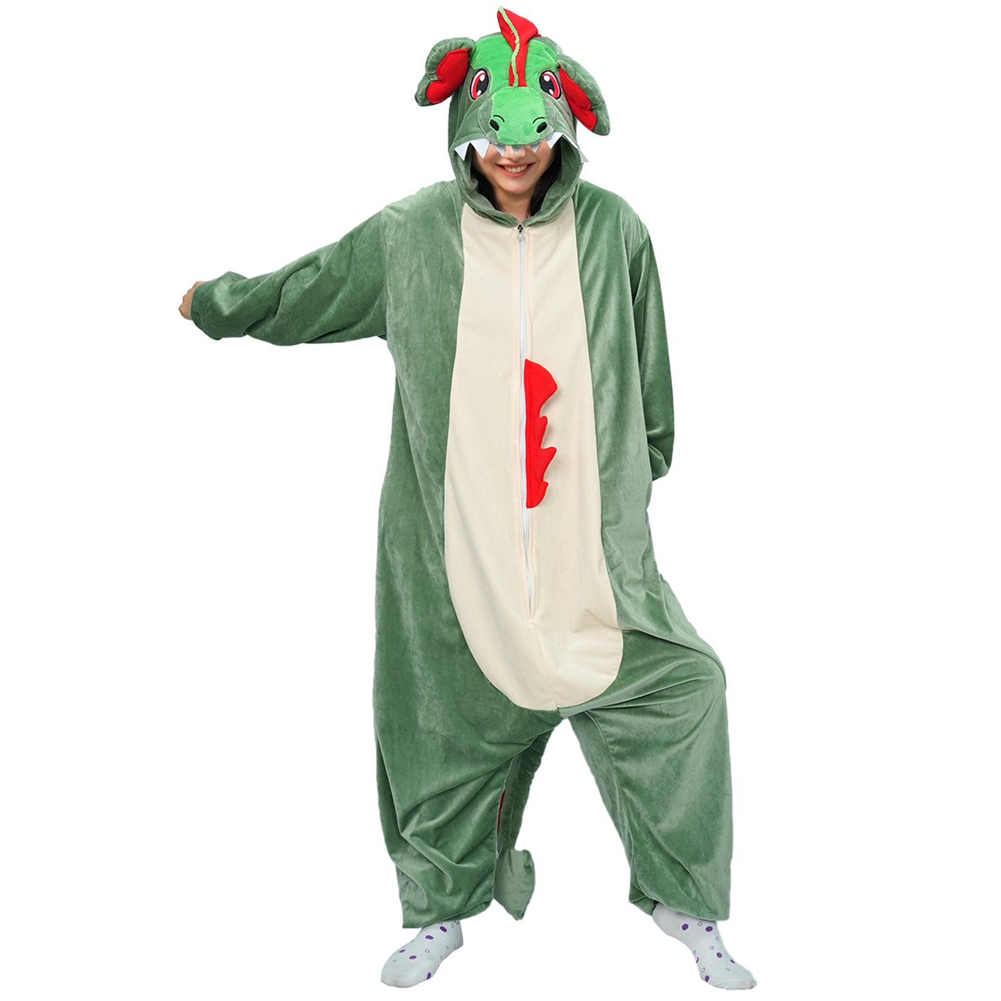 Green Dragon Onesie Pajamas Halloween Costume