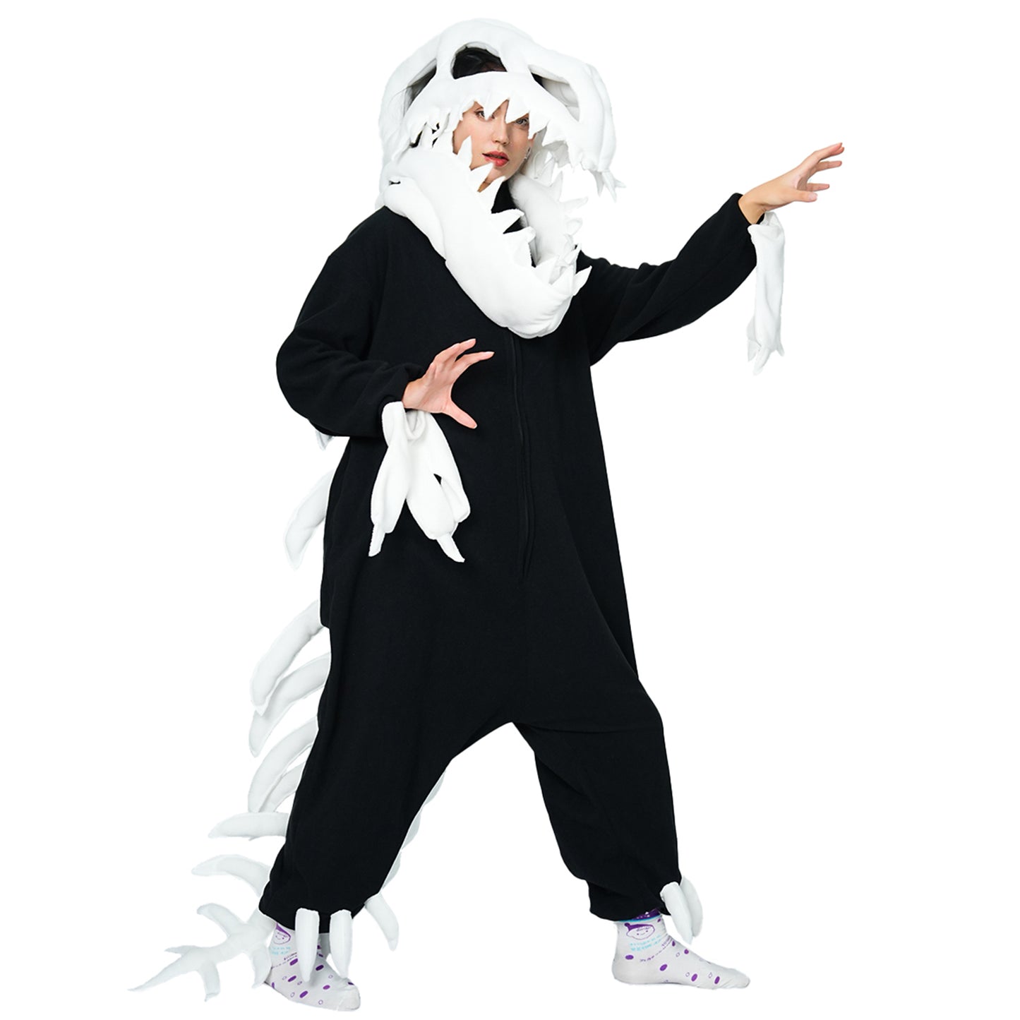 Skeleton Dinosaur Onesie Pajamas Costume