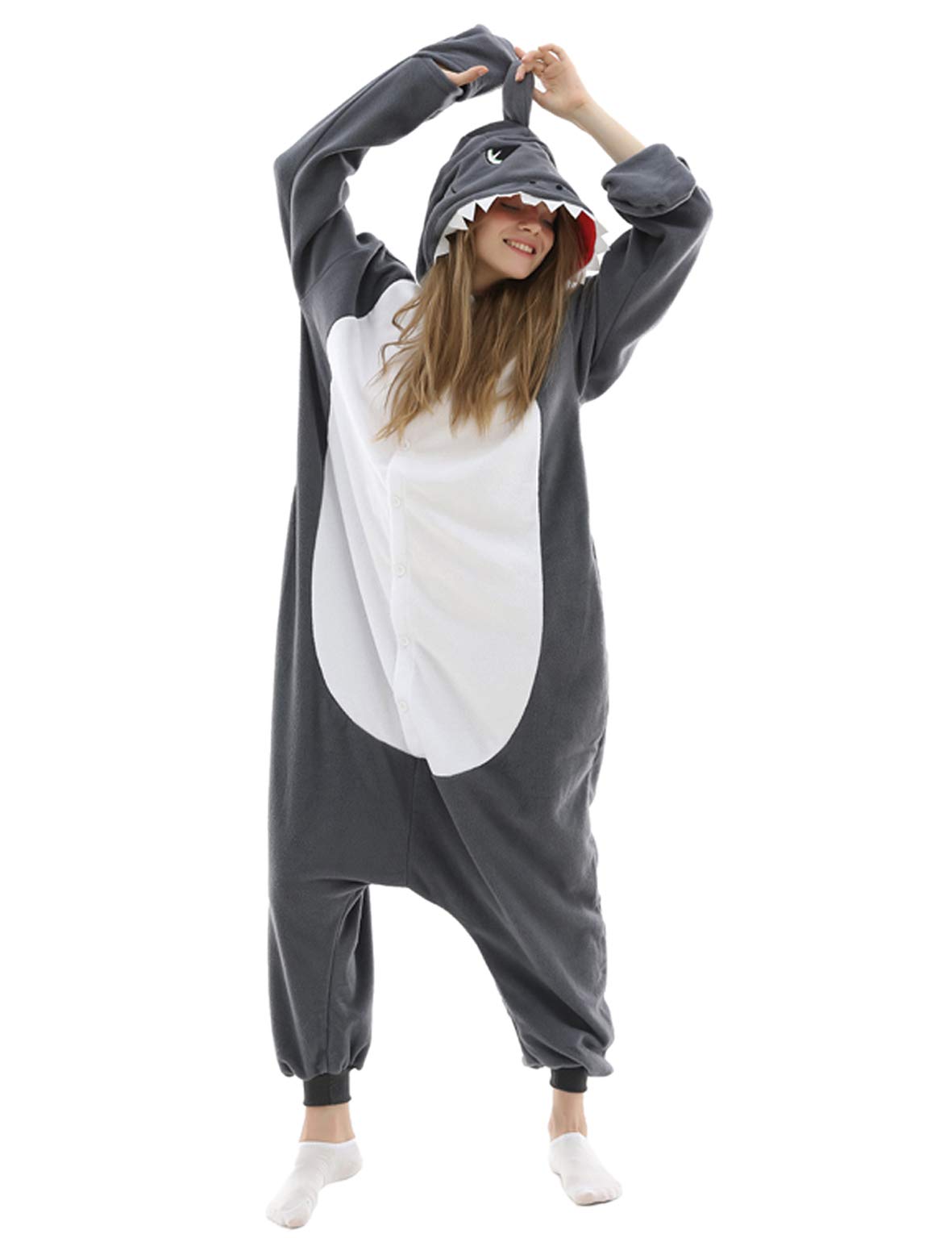 Grey Shark Onesie Pajamas Costume