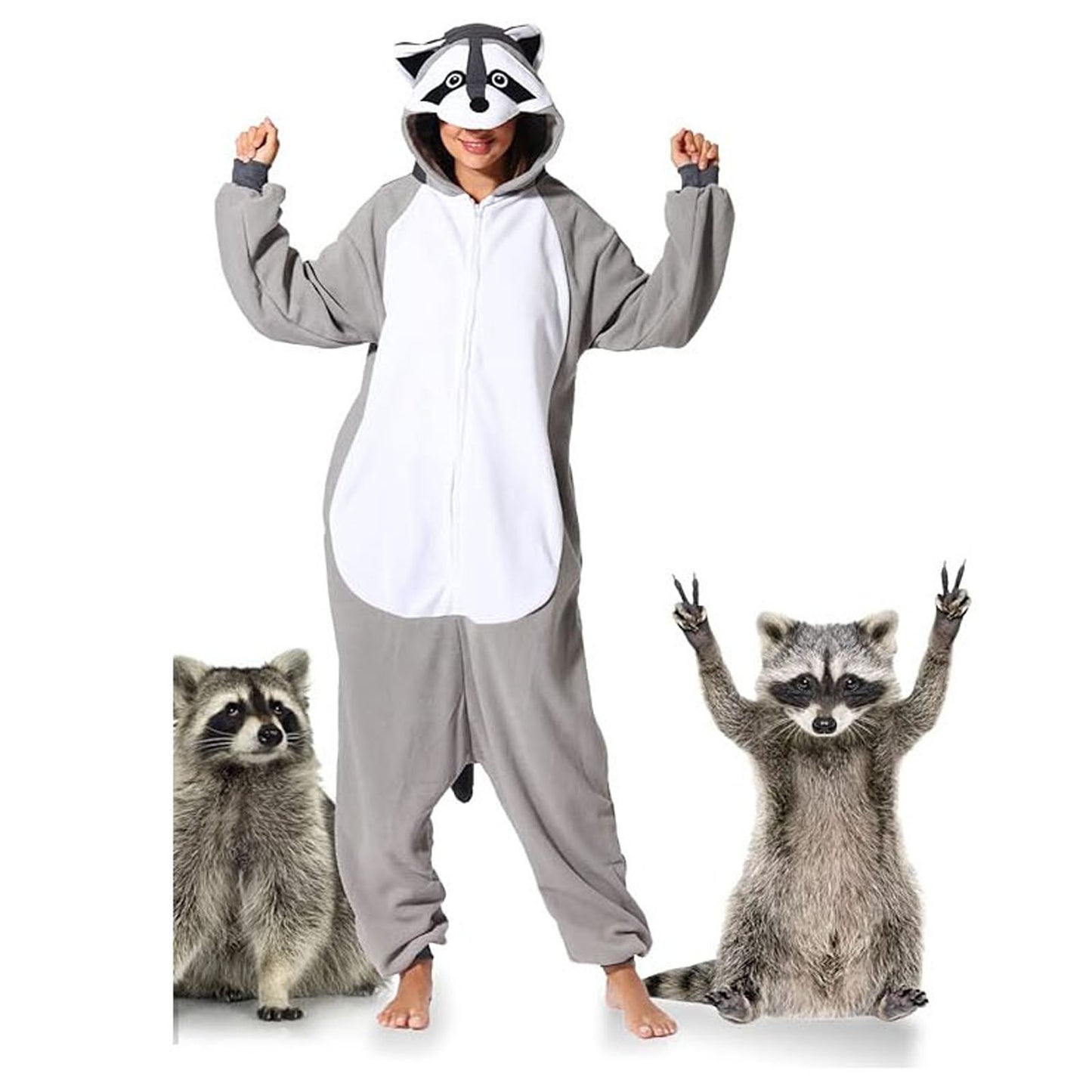 Raccoon Onesie Costume Pajamas