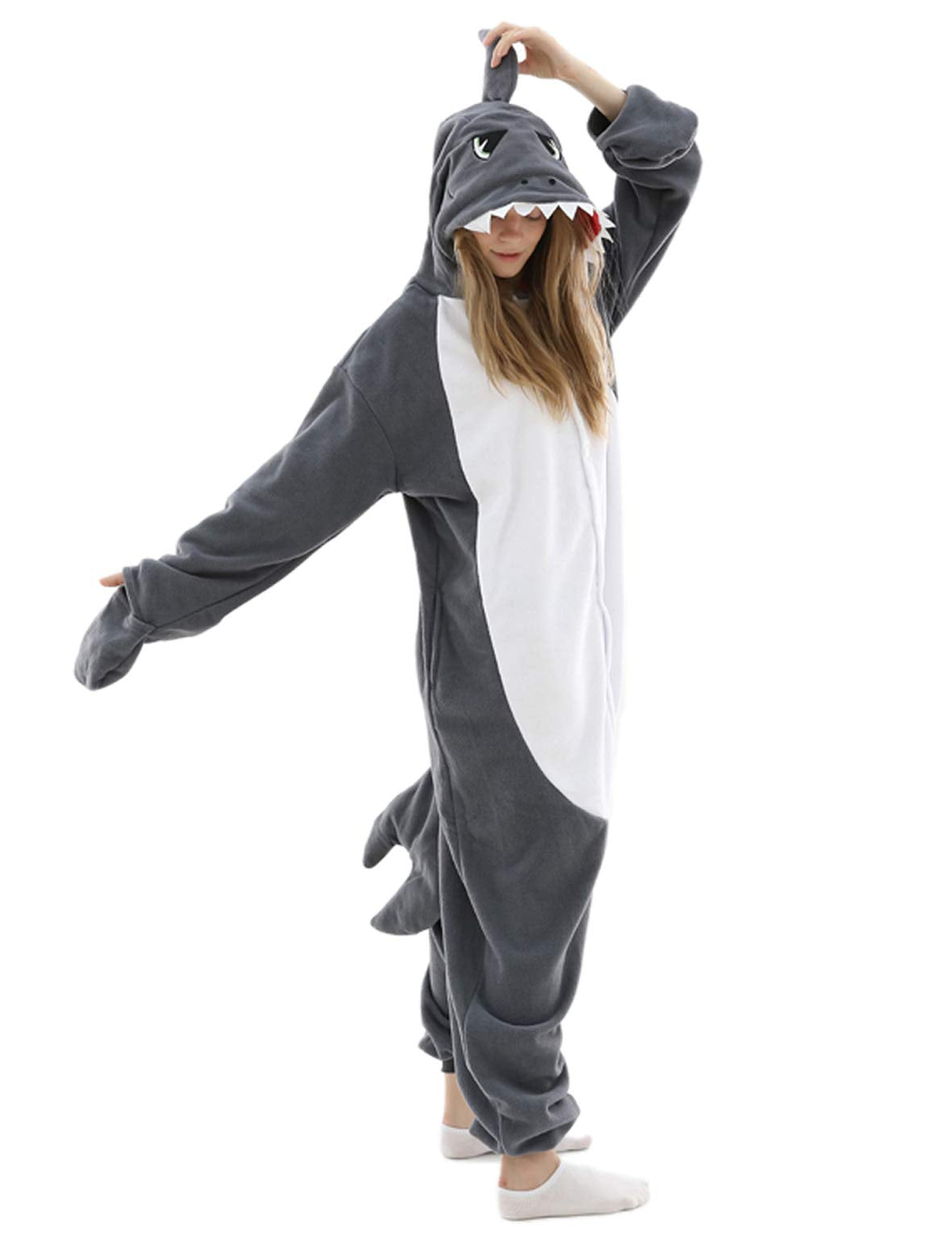 Grey Shark Onesie Pajamas Costume