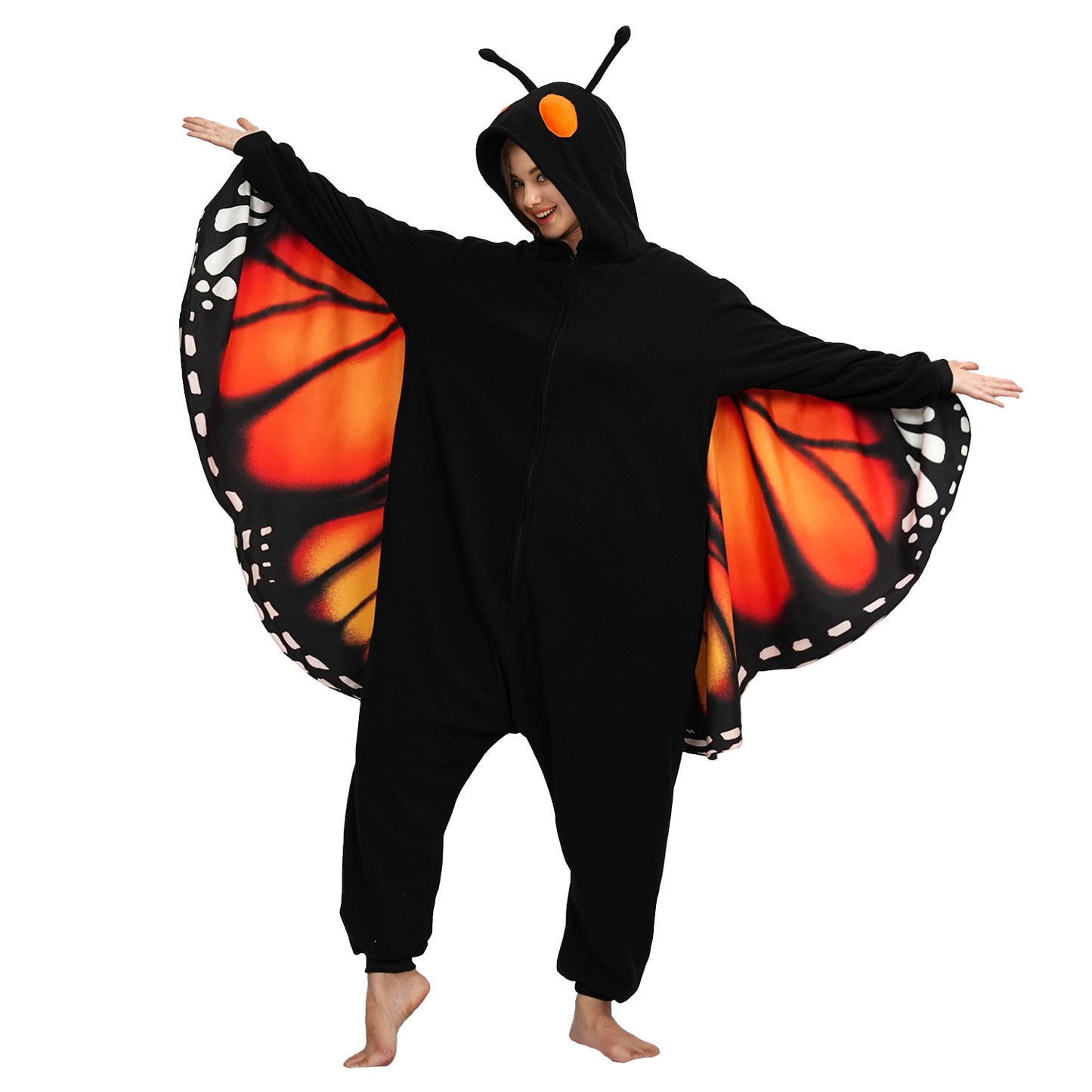 New Adult Black Butterfly Onesie Costume