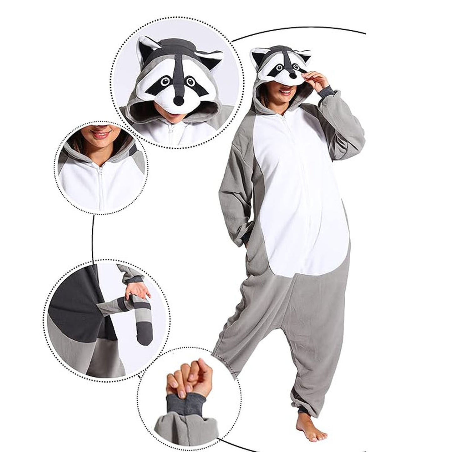 Raccoon Onesie Costume Pajamas