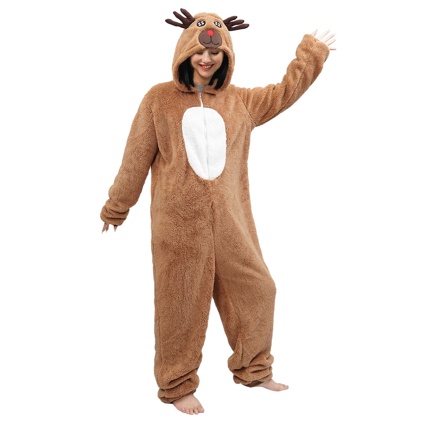 Adult Elk Onesie Pajamas Christmas Costume