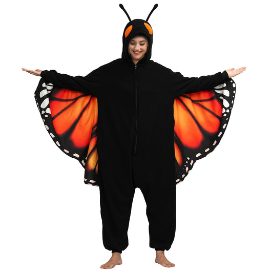 New Adult Black Butterfly Onesie Costume